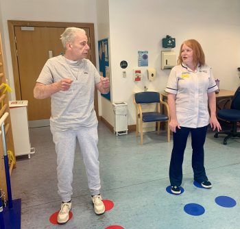 Ballywalter’s Tony Denkowski And South Eastern Trust Community Physiotherapist Laura Campbell 2