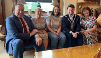 L R South Eastern Trust Chairman Jonathan Patton With Volunteers Lynne Coates, Susan Boyd, Mayor Kurtis Dickson And Pauline Millar