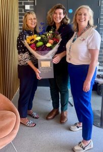 L R South Eastern Trust Lead Nurse Gillian McConvey, Clodagh Dunlop And Assistant Director AHP Workforce, Safe And Effective Care Julie Alexander
