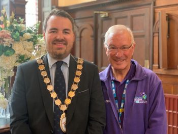 Mayor Of Ards And North Down Council Alistair Cathcart With Volunteer Keith Burnside