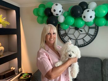 Joanne Ellison And Dog Poppy In Her Lisburn Home