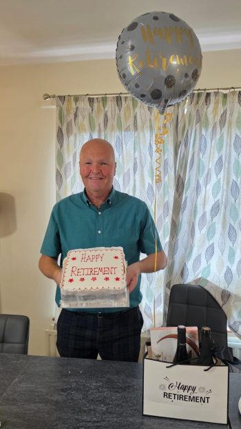 Columba Lowry (Support Worker) At His Retirement Presentation