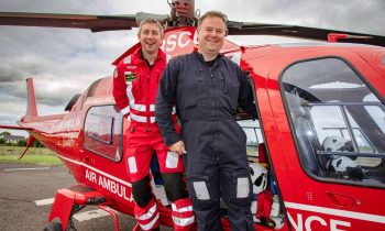 Dr Ciaran McKenna and Air Ambulance NI Pilot, Richard ‘Rich’ Steele who will be taking to the skies for the skydive on September 6