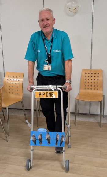 Philip ‘Pip’ McNaught at his retirement party at Lisburn’s Lagan Valley Hospital