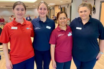 L-R South Eastern Trust Cardiac Support Worker Holly Lyons, South Eastern Trust Advanced Practitioner Physiotherapist Alanna Rogan, South Eastern Trust Cardiac Rehab Co-ordinator Luna Cousins and Student Barbara Reynolds
