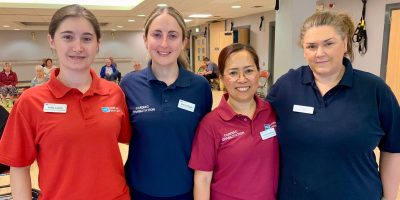 L-R South Eastern Trust Cardiac Support Worker Holly Lyons, South Eastern Trust Advanced Practitioner Physiotherapist Alanna Rogan, South Eastern Trust Cardiac Rehab Co-ordinator Luna Cousins and Student Barbara Reynolds