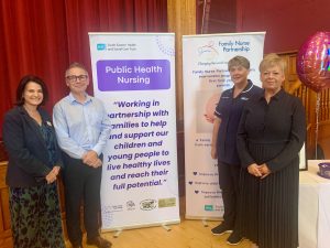 L-R South Eastern Trust’s Director of Children’s Services and Executive Director of Social Work, Lyn Preece, Deputy Chief Executive and Director of Nursing, Midwifery and AHP’s David Robinson, Head of Service for Public Health Nursing, Helen Leigh and Assistant Director for Children and Young People’s Healthcare, Julie Kilpatrick