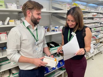 Matthew Wilson (Medicines Governance Pharmacist) and Claire Coey-Niebel (Patient Safety Pharmacist)