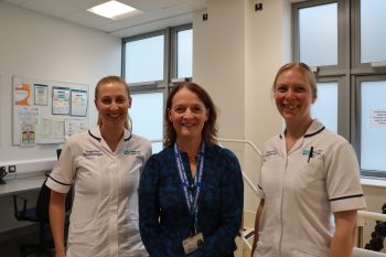 2. Kerry Sloan (Advanced Practitioner Physiotherapist), Eilis McGarvey (Principal physiotherapist MSK and Pelvic Health, AHP), Nikki Scott (Interim Clinical Lead MSK Physiotherapist)