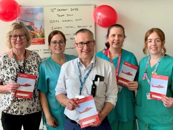 L-R Staff Nurse Karen Ellis, Staff Nurse Colleen Valentine, Staff Nurse Fiona Marshall, Clinical Lead Dietitian Pete Turner, Staff Nurse Fiona Marshall and Staff Nurse Lucy Sheridan