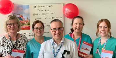 L-R Staff Nurse Karen Ellis, Staff Nurse Colleen Valentine, Staff Nurse Fiona Marshall, Clinical Lead Dietitian Pete Turner, Staff Nurse Fiona Marshall and Staff Nurse Lucy Sheridan