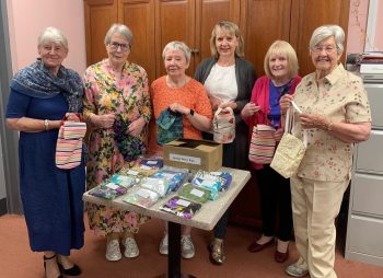 Members Of The Greenisland Knitting, Sewing And Craft Group With The Syringe Driver Bags