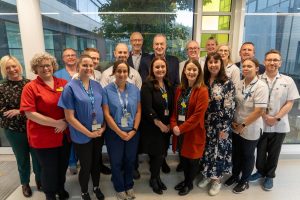 Prof Ian Young, Mike Farrar And Roisin Coulter With Cardiac And Audiology Staff