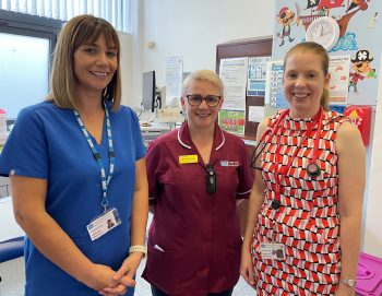 Staff from the Paediatric Allergy Team – Dr Caoimhe Glancy (Consultant Paediatrician), Michelle Daly (Specialist Nurse, Children’s Allergy & Asthma), Dr Katy McConnell (Consultant Paediatrician)