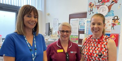 Staff from the Paediatric Allergy Team – Dr Caoimhe Glancy (Consultant Paediatrician), Michelle Daly (Specialist Nurse, Children’s Allergy & Asthma), Dr Katy McConnell (Consultant Paediatrician)