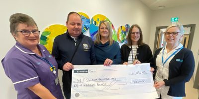 Attracta Neeson (Palliative Care Secretary), Stephen and Neanda McKeown, Dr Tracy Anderson (Consultant, Palliative Medicine) & Joanne Clarke (Specialist Palliative Care Dietician)