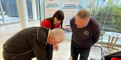 Trying Out CPR Skills Is Bill Hedley With Holly Grant (Resuscitation Officer, South Eastern Trust) And Gordon Buckley