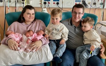 • Ellen, James, Malachy, Finley with the Triplets