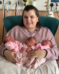 Mum Ellen with Triplets